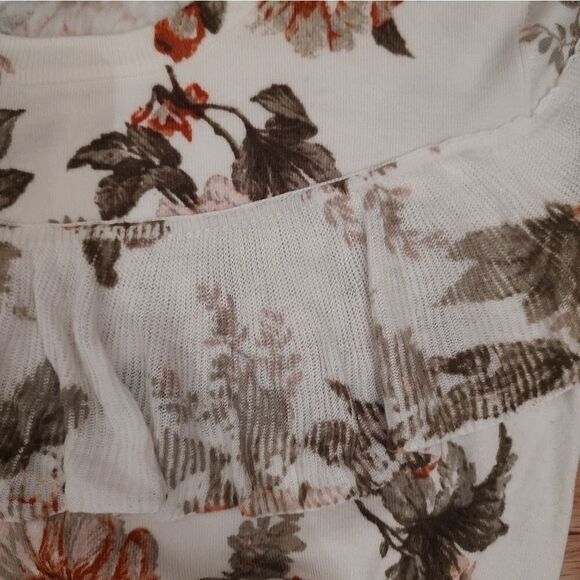 Anthropologie Harlyn floral ruffle pullover sweater S - Picture 5 of 7